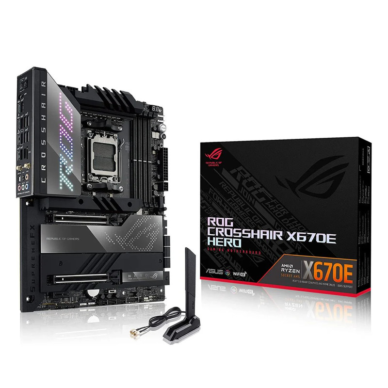 Asus ROG Crosshair X670E Hero WiFi DDR5 AM5 AMD ATX Gaming Motherboard - اللوحة الأم